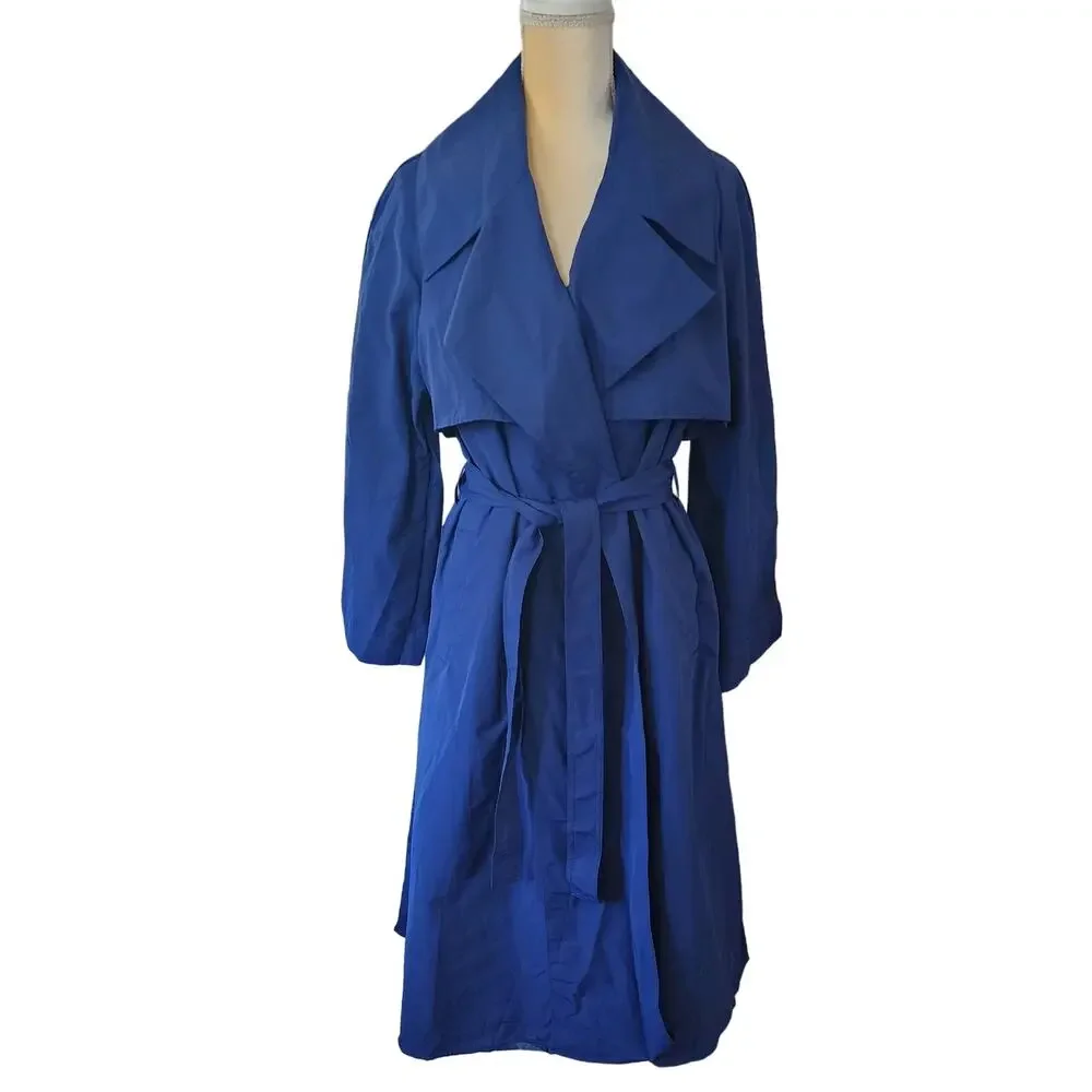 Banana republic Spring Opera Coat Spring Navy Trench Size Medium - Picture 2 of 11